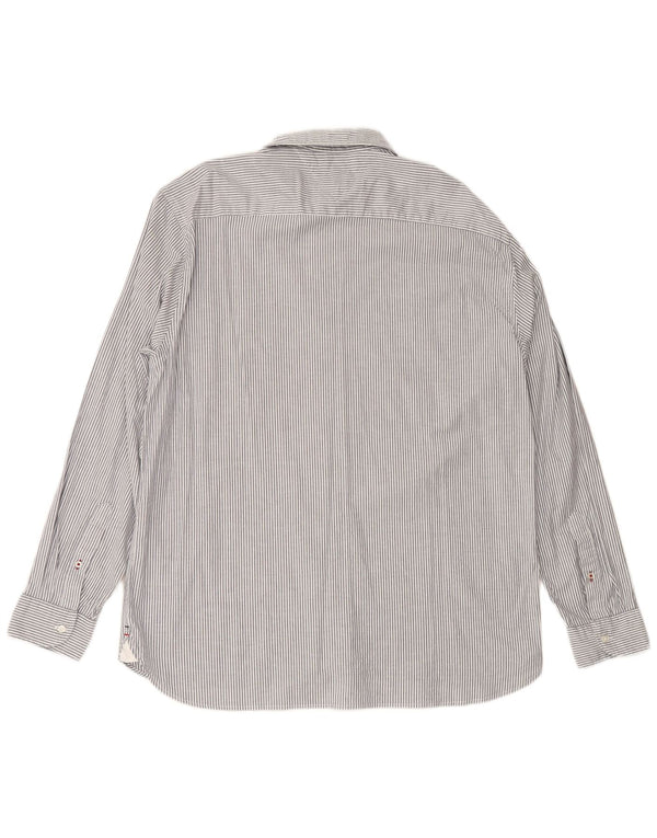 TOMMY HILFIGER Мужская рубашка стандартного кроя 2XL серая в тонкую полоску, хлопок