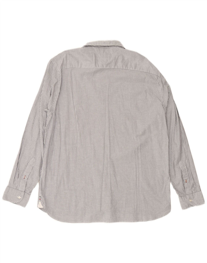 TOMMY HILFIGER Мужская рубашка стандартного кроя 2XL серая в тонкую полоску, хлопок