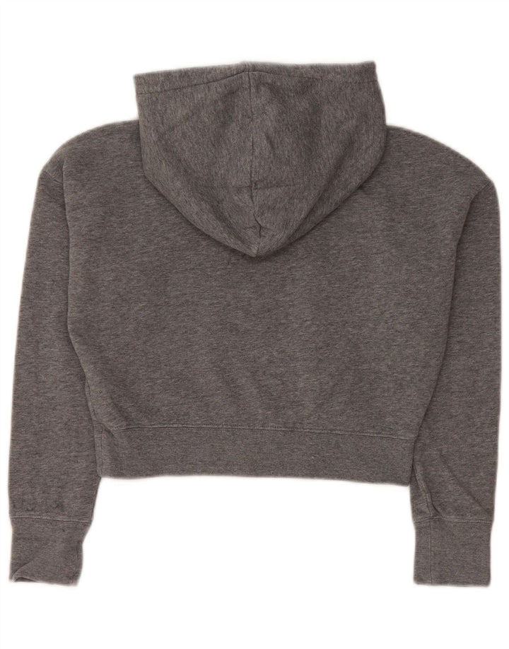 Укороченный джемпер с капюшоном NIKE для девочек 10–11 лет, средний серый, в крапинку
