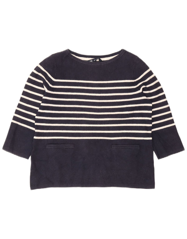 ОДЕЖДА ДЛЯ ЭКИПАЖА Женский джемпер с вырезом «лодочка» UK 14 Средний темно-синий