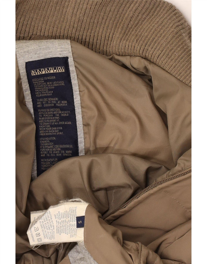 Женское стеганое пальто Napapijri UK 10, маленький коричневый полиэстер