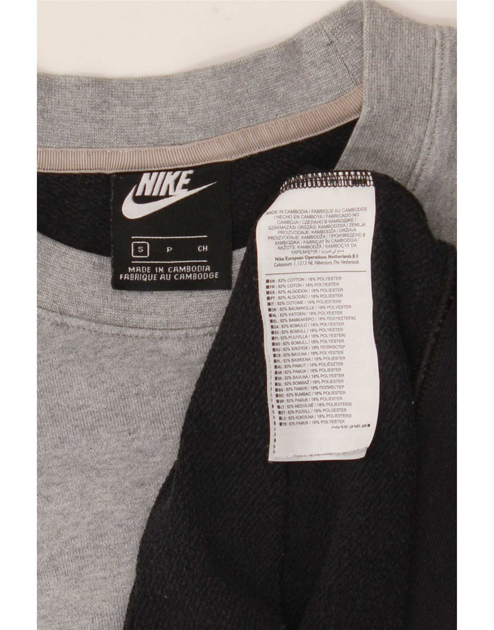 Мужской свитшот с графическим рисунком Nike, маленький черный хлопковый джемпер с цветными блоками