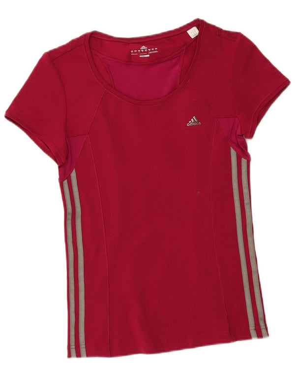 Женская футболка Adidas Climacool Top UK 12, средний красный полиэстер, спортивная