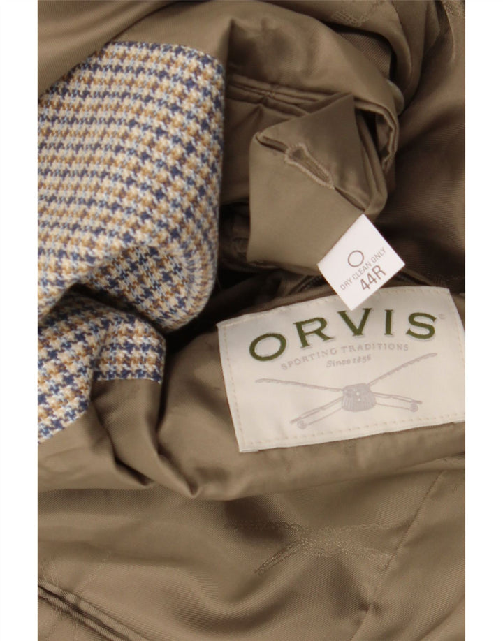 Мужской пиджак Orvis с 2 пуговицами UK 44 2XL Бежевый с узором "гусиные лапки"