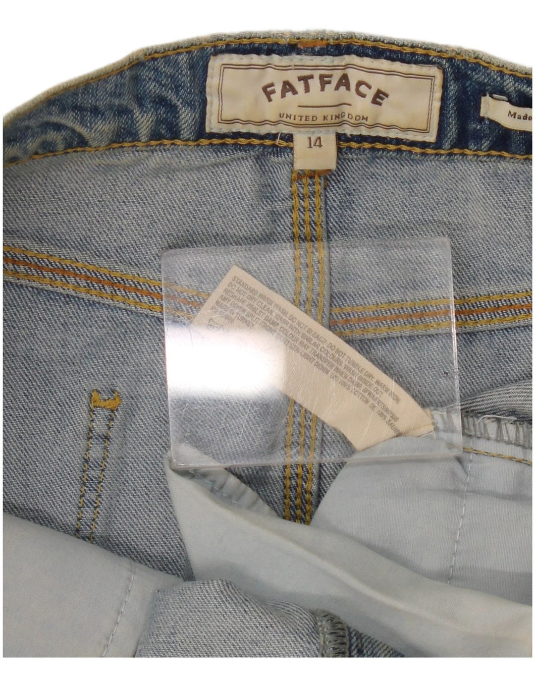 Женская джинсовая юбка Fat Face UK 14, большая, W32, синяя, хлопок
