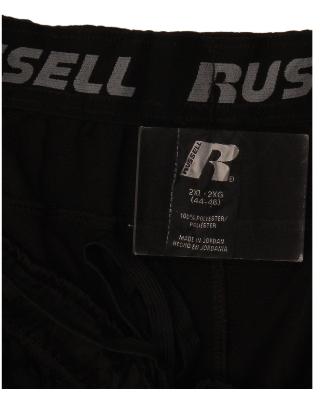 Мужские спортивные шорты RUSSELL ATHLETIC 2XL, черный полиэстер с цветными блоками