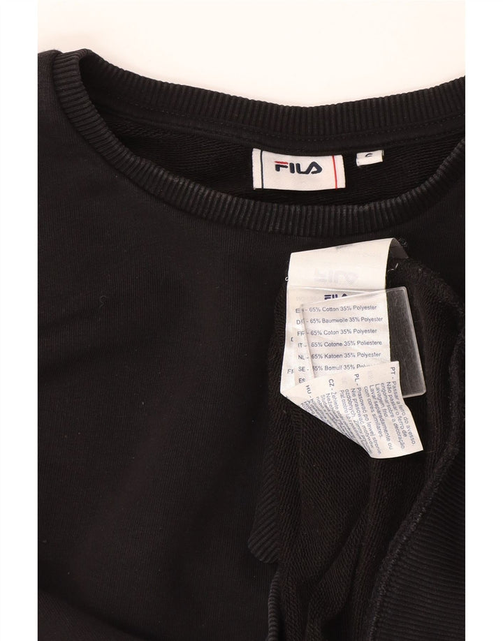 Женский свитер Fila, джемпер UK 10, маленький, черный, хлопок