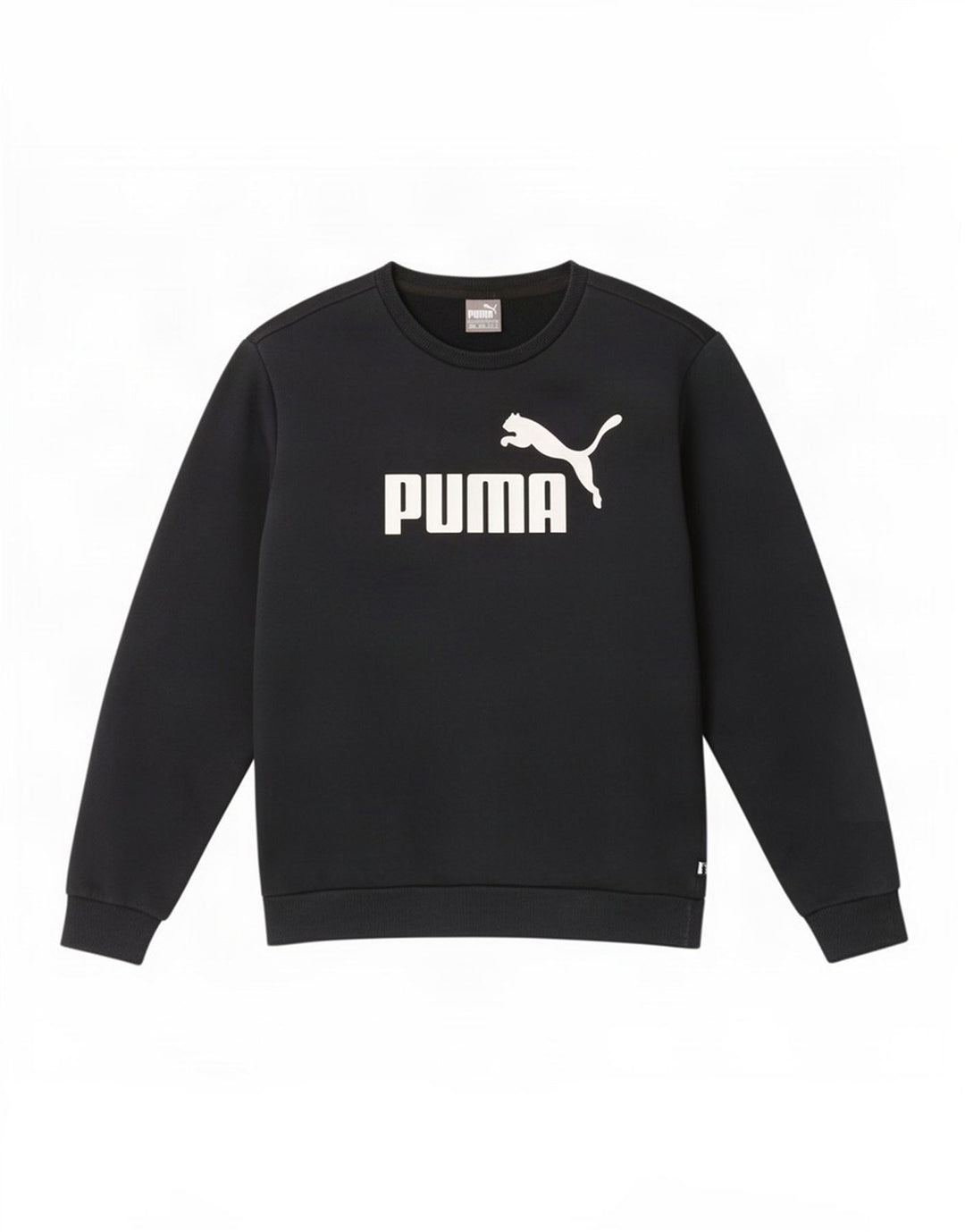 Мужской свитшот с рисунком Puma, хлопковый джемпер среднего размера, черный