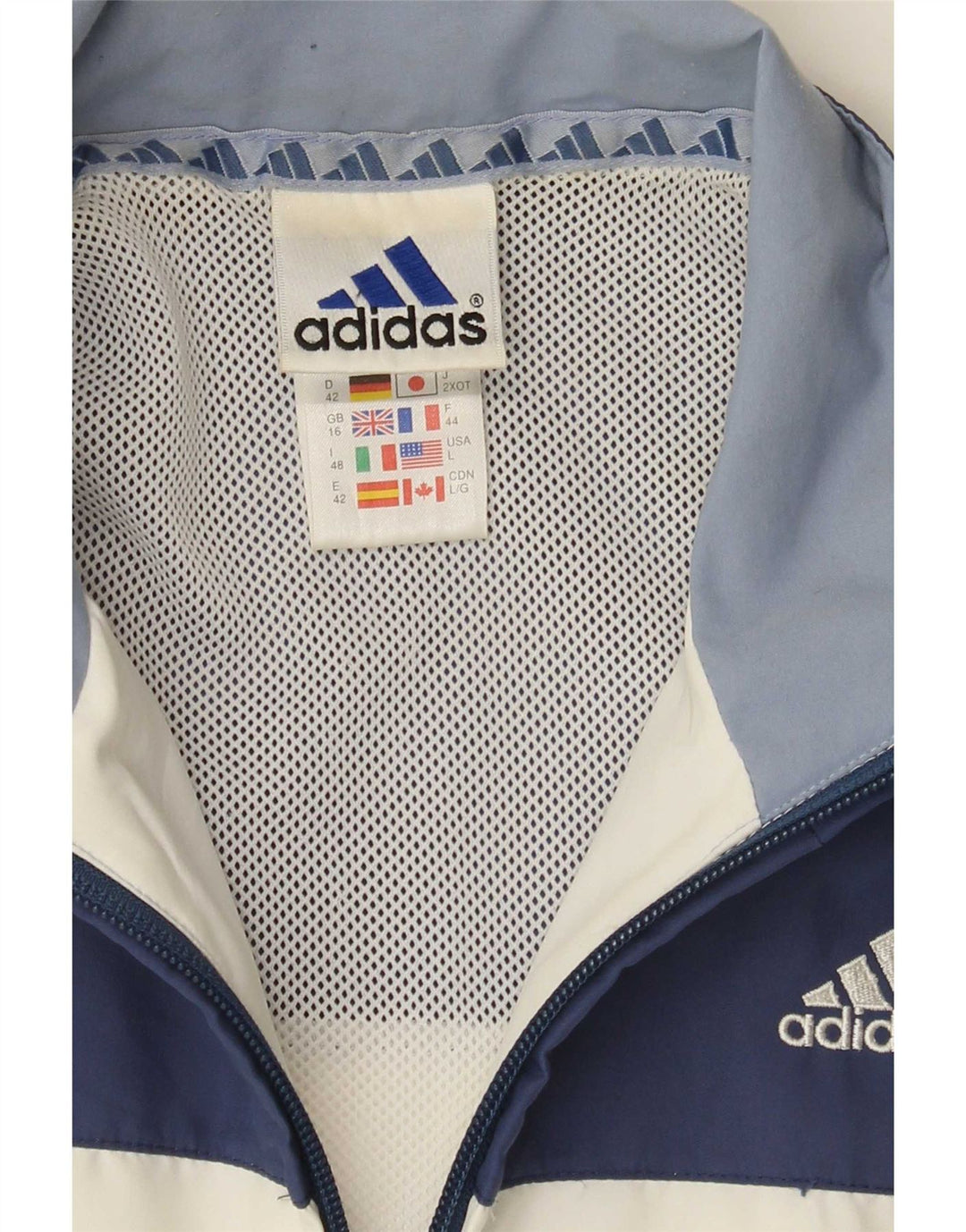 Женский спортивный костюм Adidas Oversized Top Jacket UK 16, большой белый цвет с цветными блоками