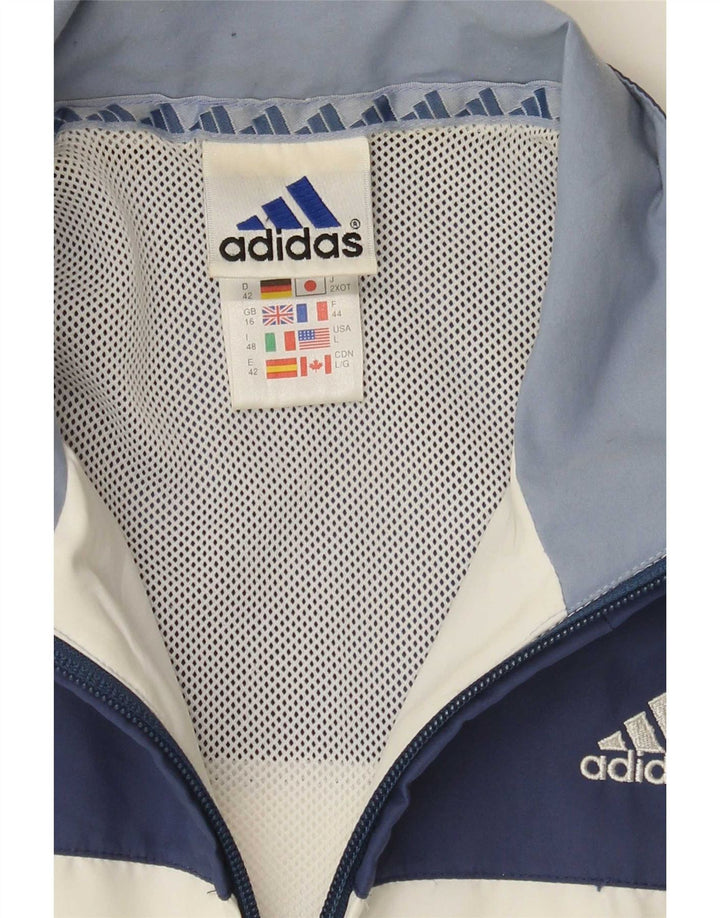Женский спортивный костюм Adidas Oversized Top Jacket UK 16, большой белый цвет с цветными блоками