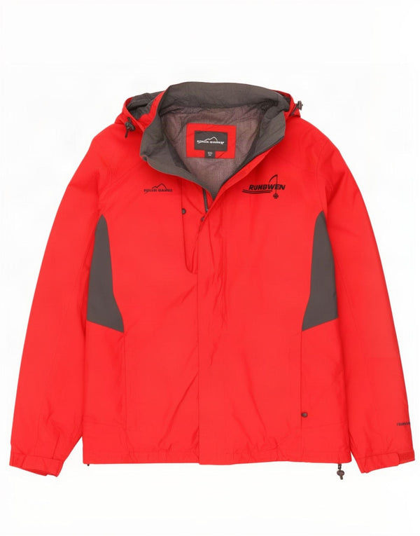 Мужская ветровка Eddie Bauer 2XL, красный полиэстер с цветными блоками