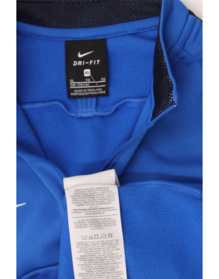 Спортивный костюм-пуловер с воротником на молнии для мальчиков Nike (13–14 лет), синий цвет с блоками, размер XL