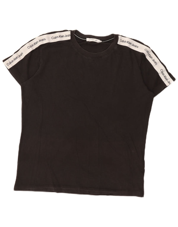 Calvin Klein Jeans Мужская футболка с рисунком Топ XL Черный Хлопок Классика