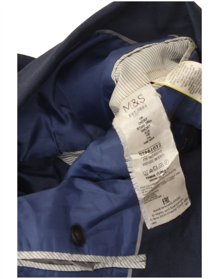 Мужской пиджак на двух пуговицах Marks & Spencer EU 48, средний темно-синий