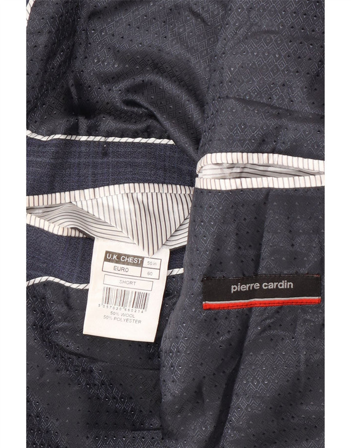 Мужской пиджак Pierre Cardin на 2 пуговицах UK 50 5XL темно-синий в клетку