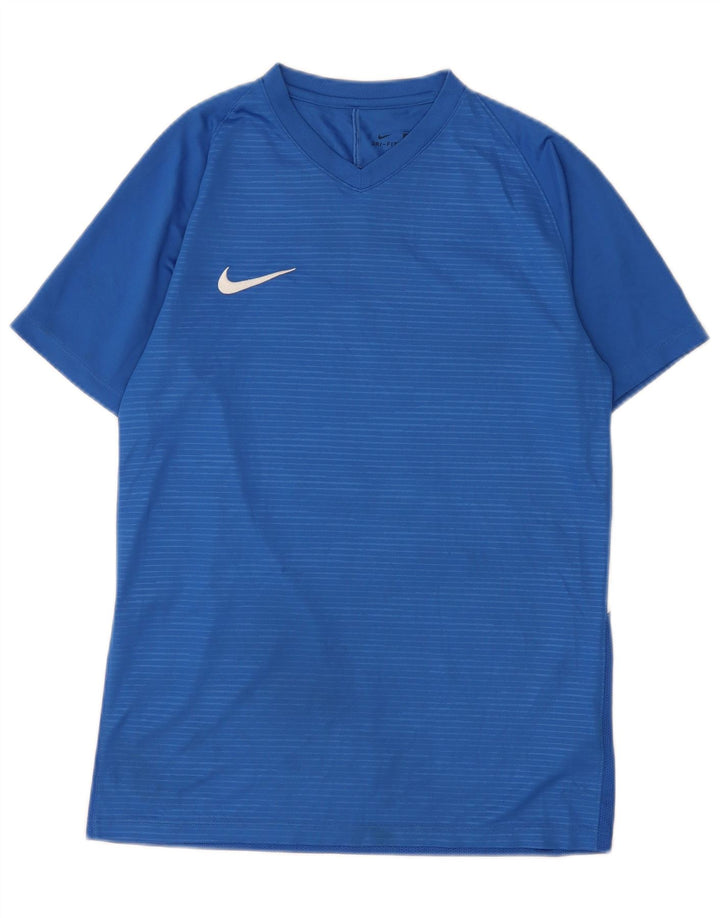 Мужская футболка Nike Dri Fit с графикой, верх, средний синий полиэстер в тонкую полоску
