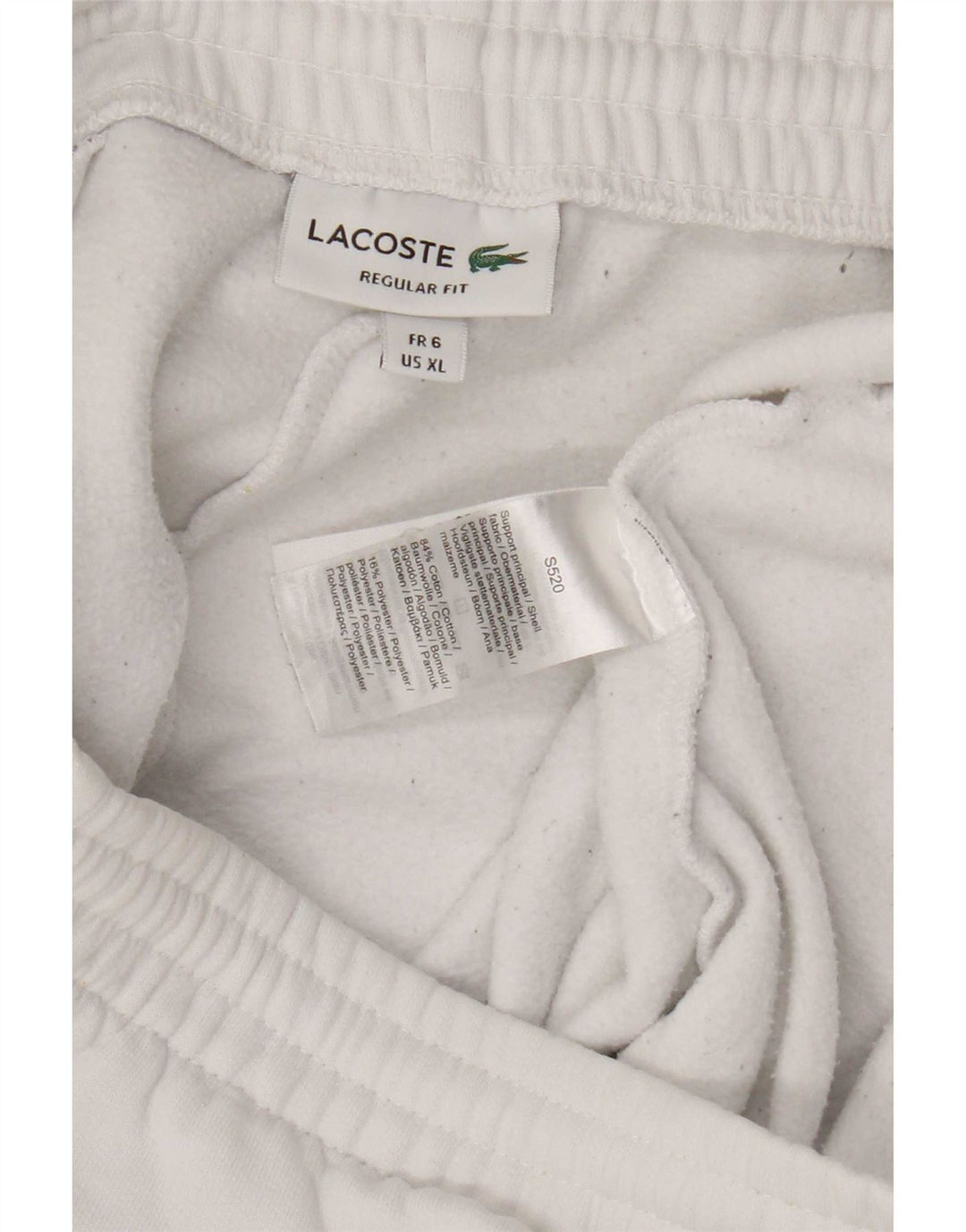 Мужские спортивные шорты Lacoste стандартного кроя, размер 6 XL, белый хлопок
