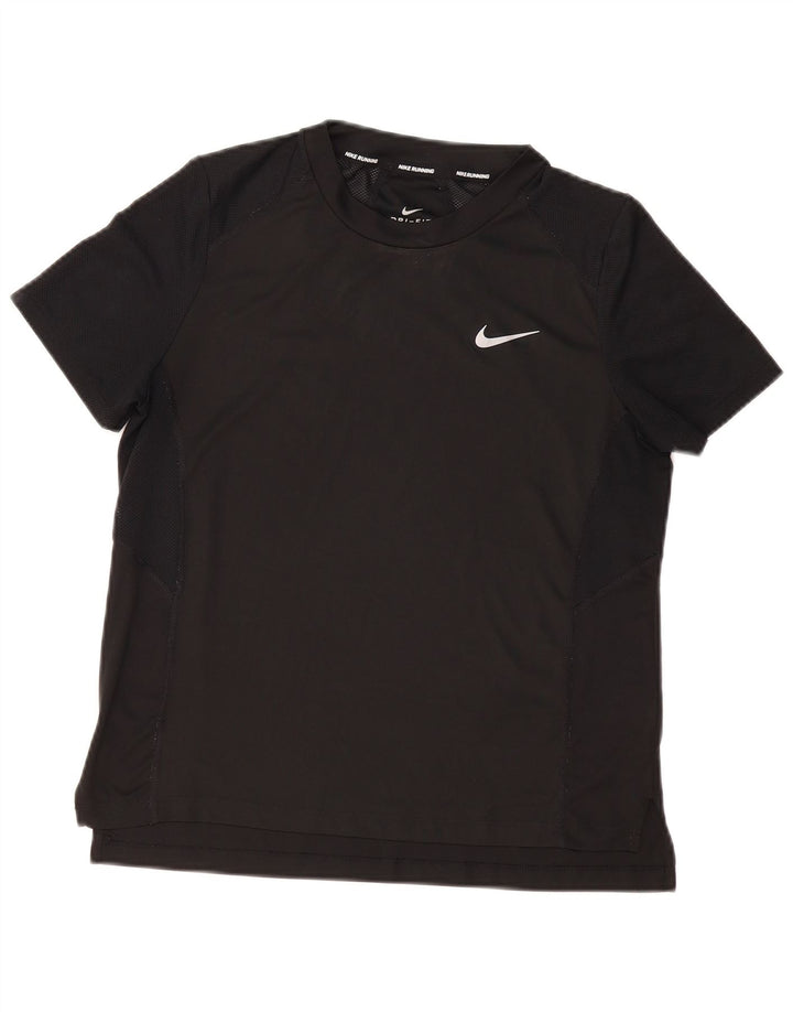 Женская футболка Nike Dri Fit Top UK 14, средний черный, полиэстер, спортивная