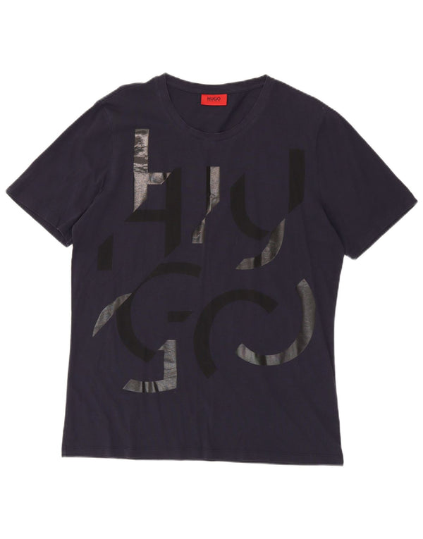 Hugo Boss Мужская футболка с рисунком Top XL Темно-синий хлопок