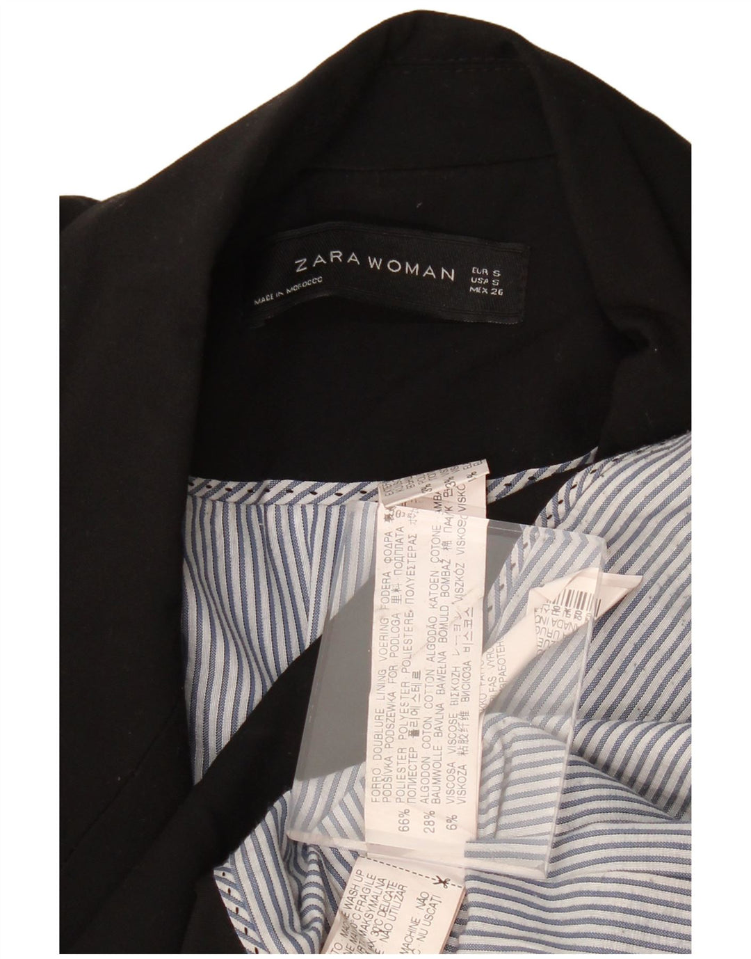 Женский пиджак ZARA на 1 пуговице, Великобритания, 10 шт., маленький черный полиэстер