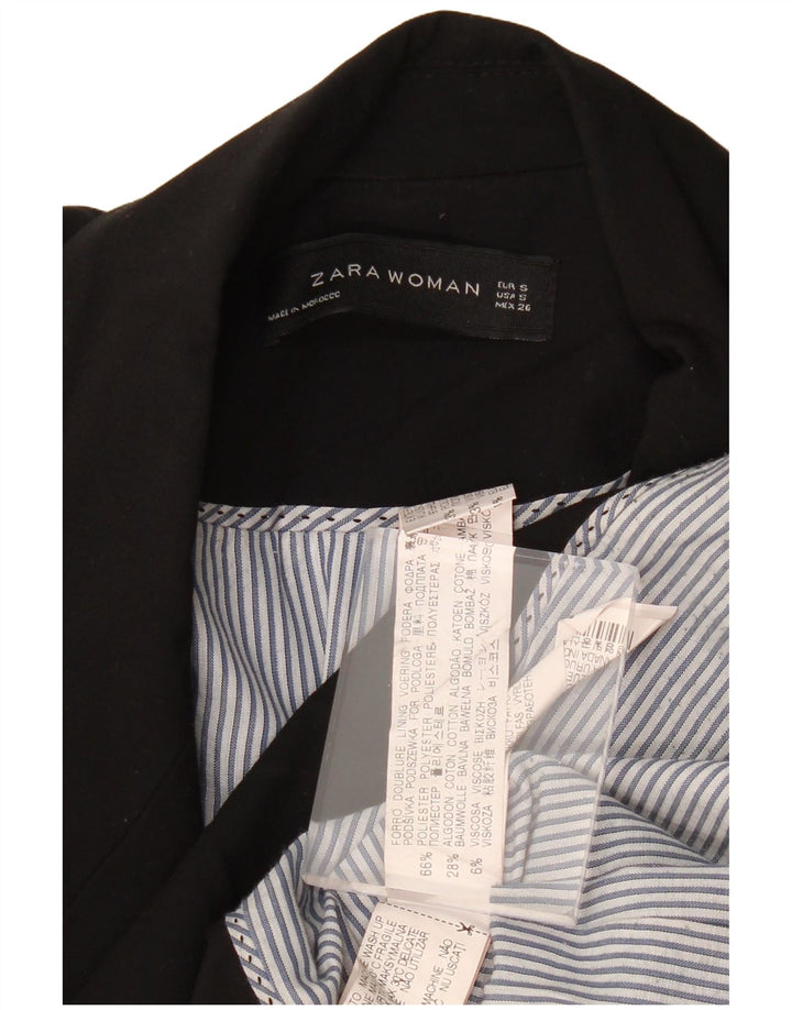 Женский пиджак ZARA на 1 пуговице, Великобритания, 10 шт., маленький черный полиэстер