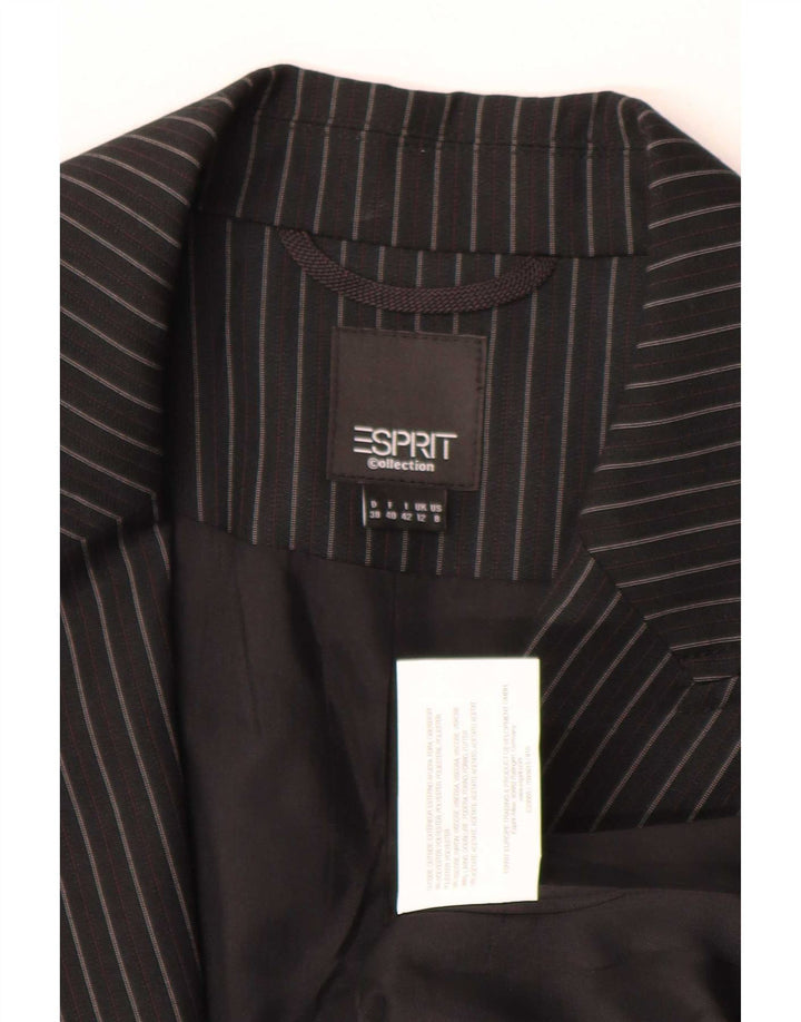 Женский костюм на двух пуговицах Esprit UK 12, средний W30 L30, черный в полоску