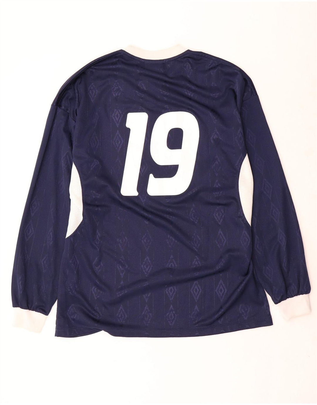 Мужской топ с рисунком Umbro, длинный рукав XL, темно-синий, полиэстер с геометрическим рисунком