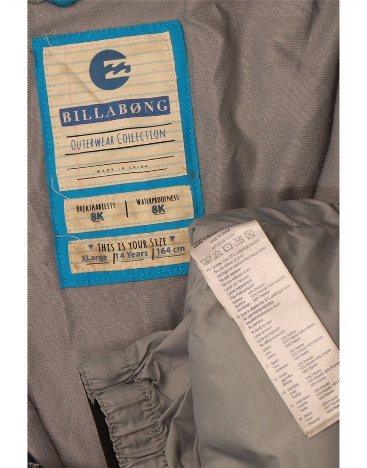 Лыжная куртка Billabong с капюшоном для мальчиков 13-14 лет, XL, разноцветная в стиле пэчворк