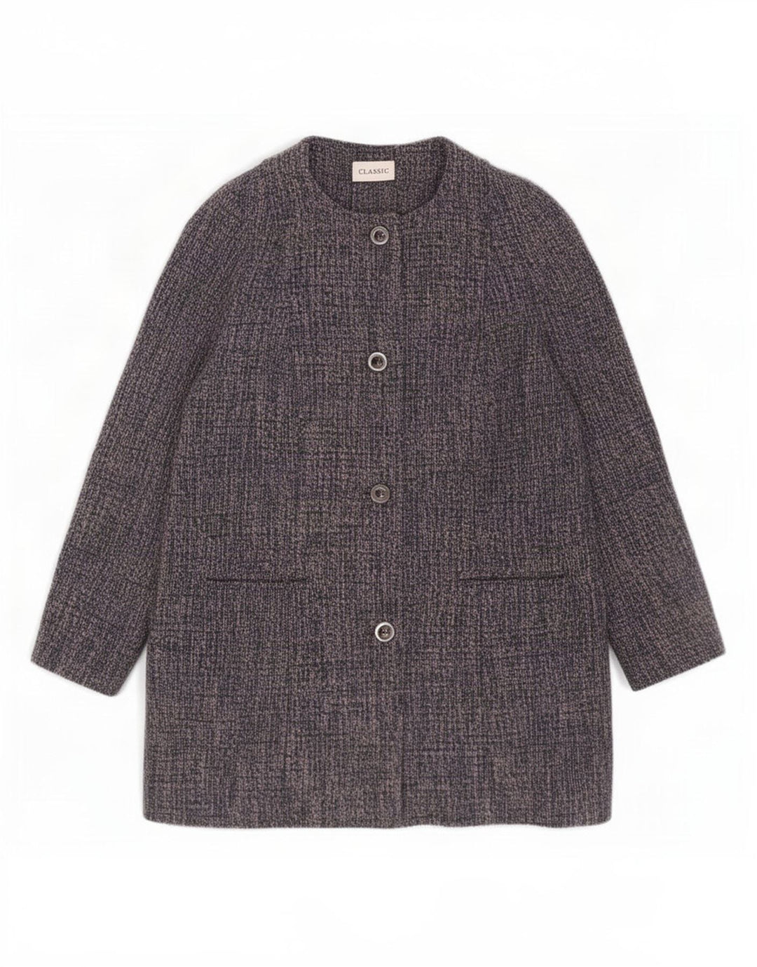 Женское классическое пальто Marks & Spencer UK 18 XL синего цвета с крапинками из полиэстера