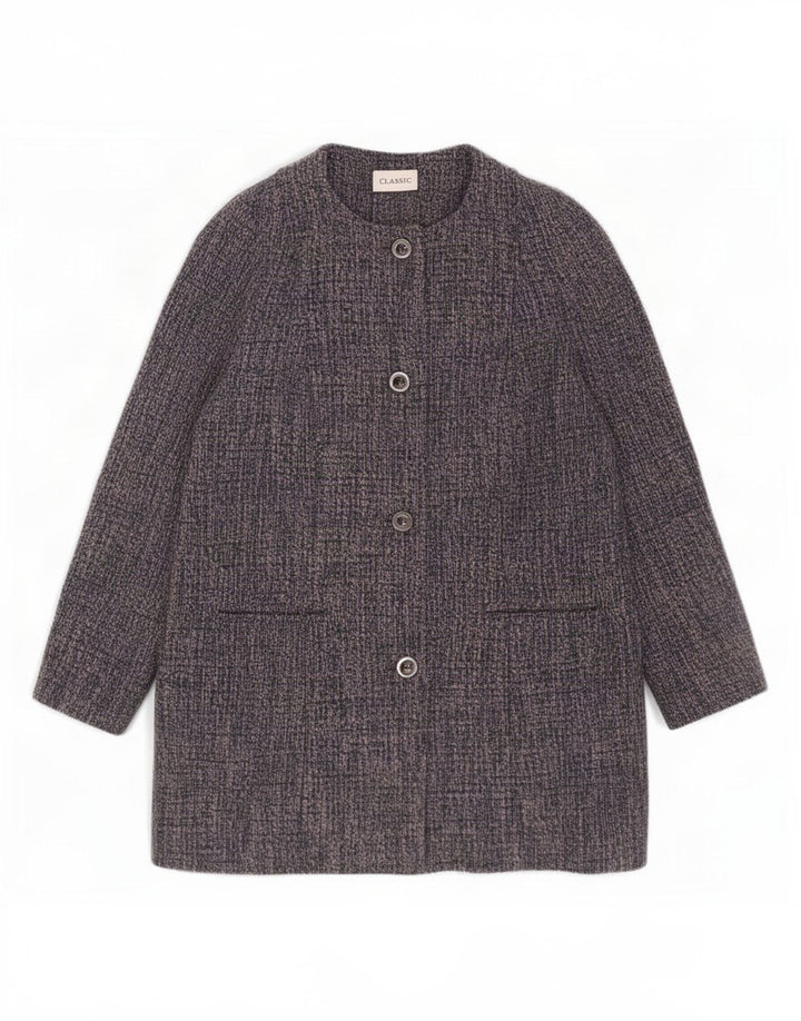 Женское классическое пальто Marks & Spencer UK 18 XL синего цвета с крапинками из полиэстера
