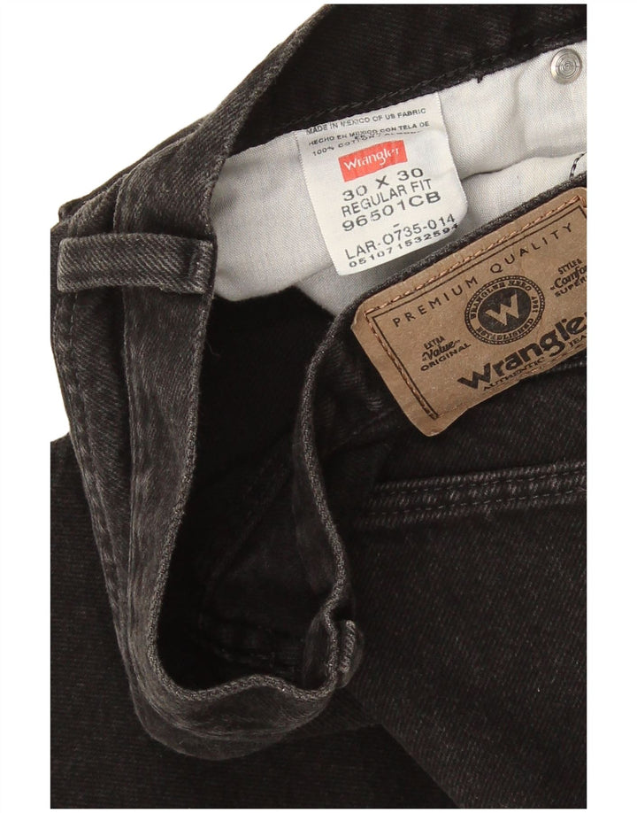 Мужские прямые джинсы Wrangler стандартного кроя W30 L30, черный хлопок