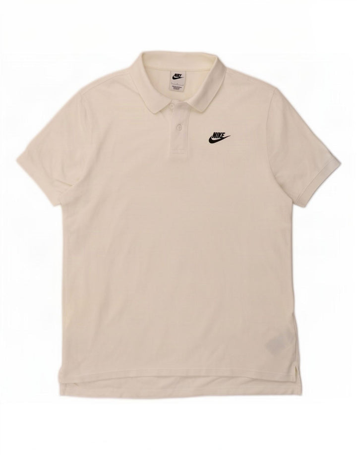 Мужская рубашка-поло Nike, большая белая, хлопковая