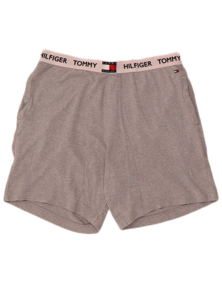 Tommy Hilfiger Мужские спортивные шорты с рисунком, хлопковые серого цвета среднего размера