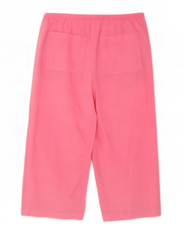 Женские широкие капри Marks & Spencer UK 16, большие W34 L20, розовые
