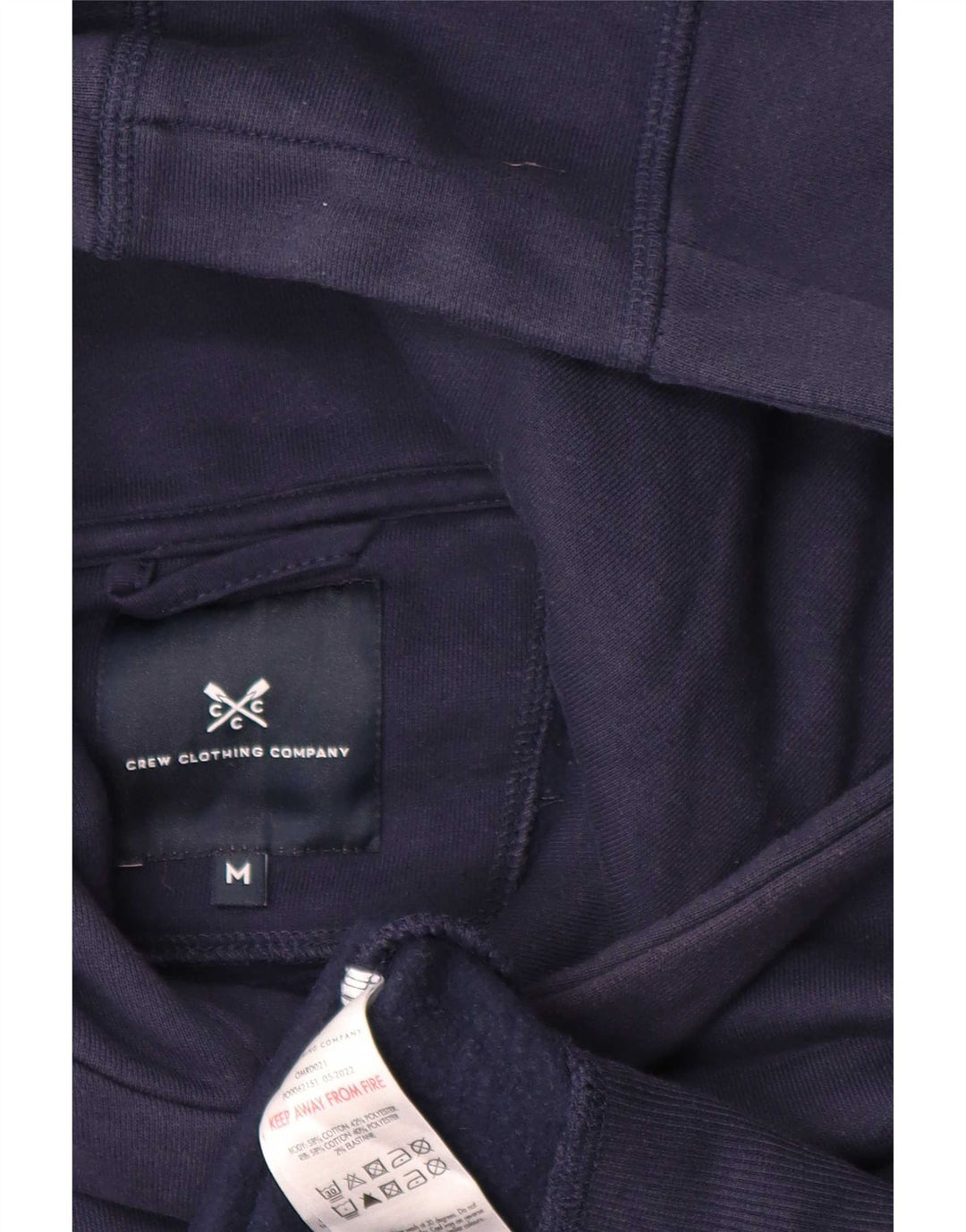 Crew Clothing Мужской джемпер с капюшоном среднего размера, темно-синий, хлопок