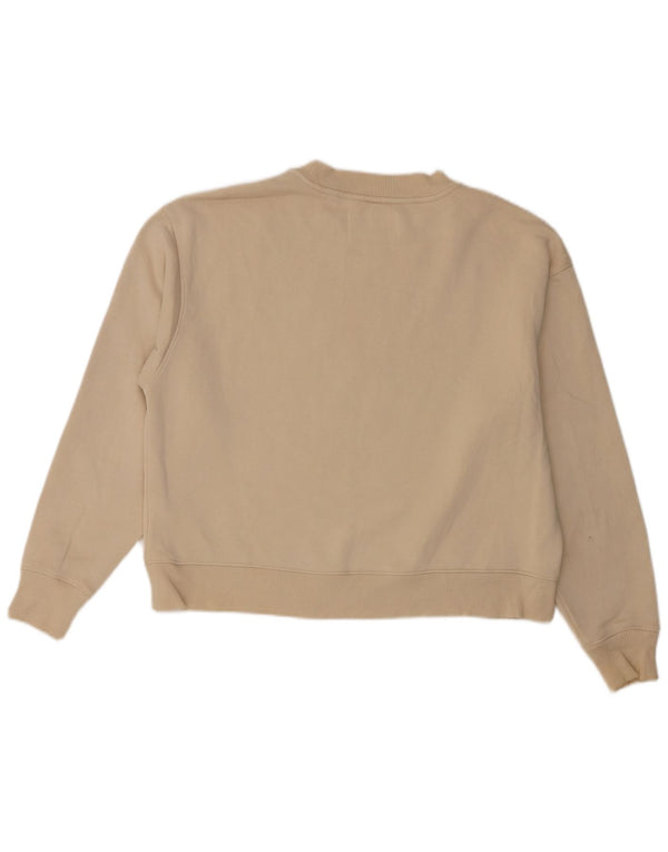 Женский укороченный свитшот с рисунком Calvin Klein Jeans UK 14, средний бежевый