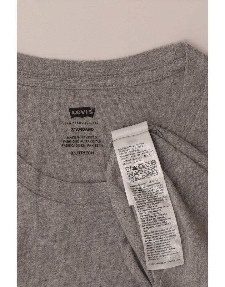 Мужская футболка Levi's Standard с рисунком, топ XS, серый хлопок
