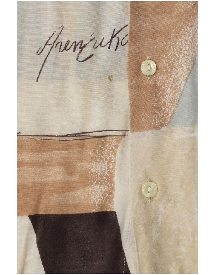 Рубашка мужская Criver XL Бежевая из вискозы с геометрическим рисунком