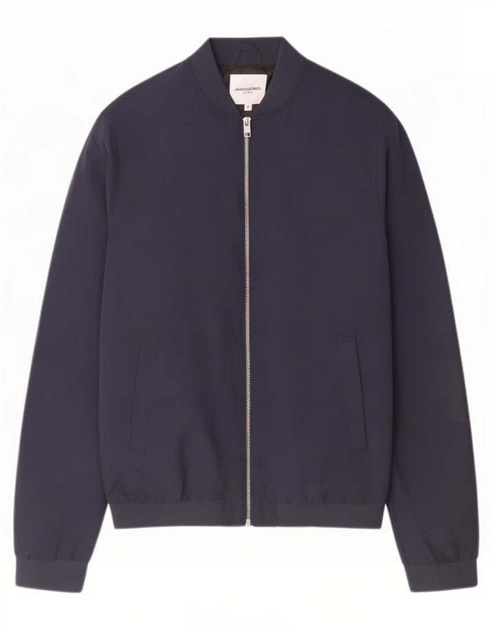 Мужская куртка-бомбер Jack & Jones UK 38 средний темно-синий