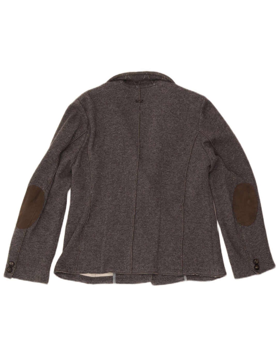 Женский двубортный вязаный пиджак Marella, Великобритания, 18 XL, серая шерсть
