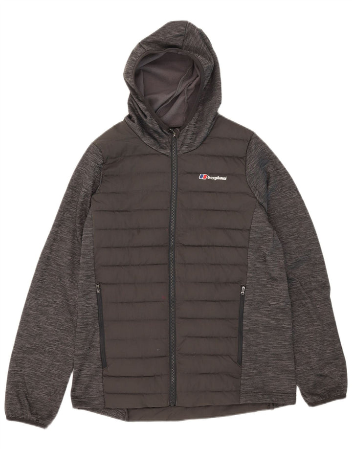 Berghaus Утепленная куртка с капюшоном для мальчиков 14-15 лет Серый полиэстер с цветными блоками