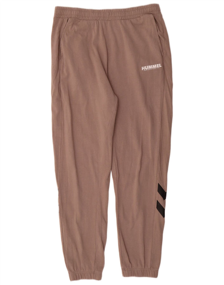 HUMMEL Mens Tracksuit Trousers Joggers Large  Brown Cotton