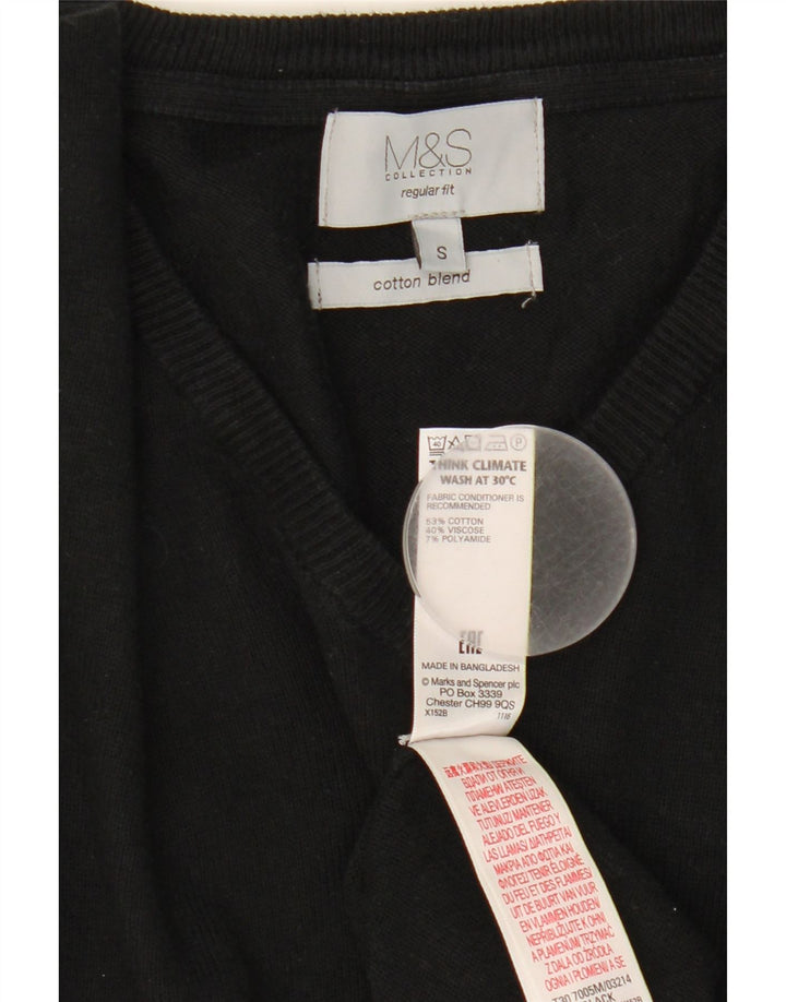 Женский джемпер стандартного кроя с v-образным вырезом Marks & Spencer, Великобритания 10, маленький черный