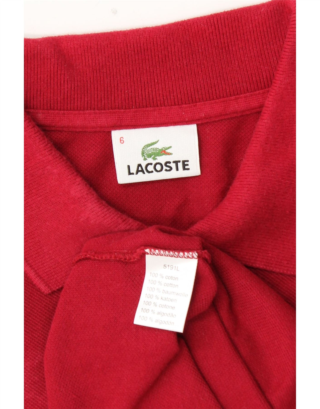 Мужская рубашка-поло LACOSTE, размер 6 XL, красный хлопок
