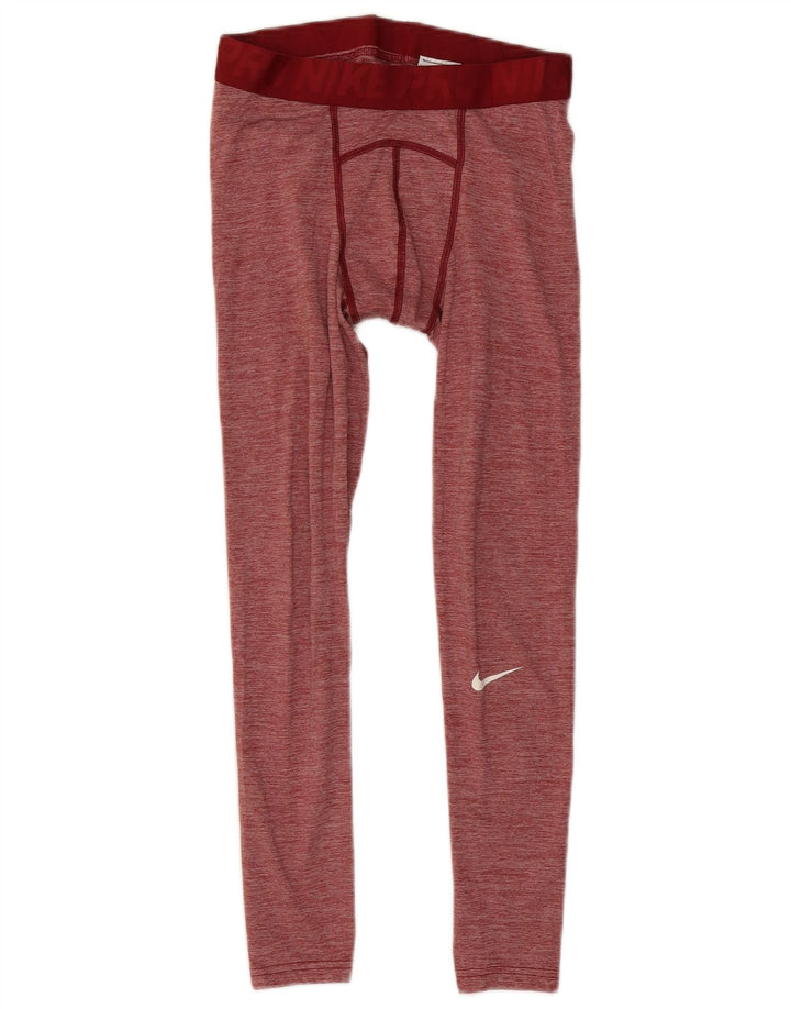 Мужские укороченные леггинсы Nike Dri Fit из полиэстера среднего красного цвета с крапинками