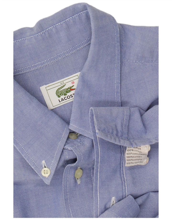 Мужская рубашка с коротким рукавом Lacoste, размер 42, большая синяя, хлопок
