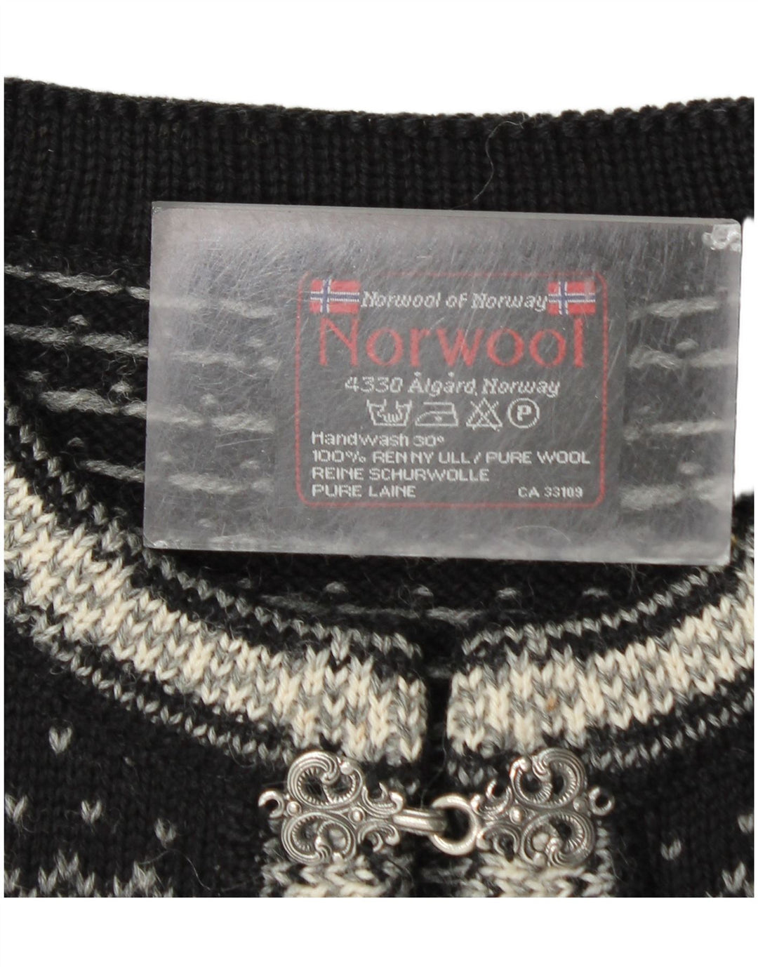 Мужской кардиган Norwool, средний черный свитер с жаккардовым узором, новая шерсть