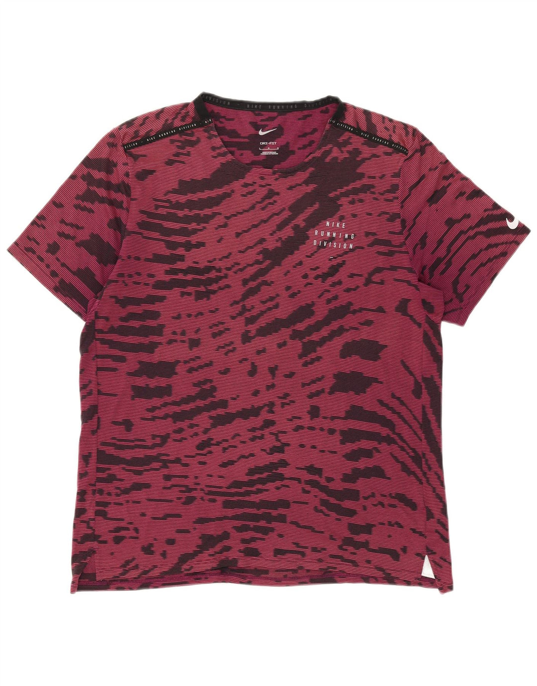 Мужская футболка Nike Dri Fit, большой бордовый полиэстер с принтом тай-дай