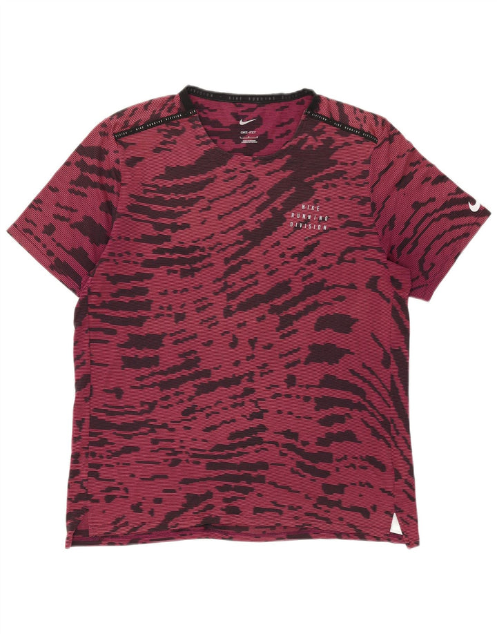 Мужская футболка Nike Dri Fit, большой бордовый полиэстер с принтом тай-дай