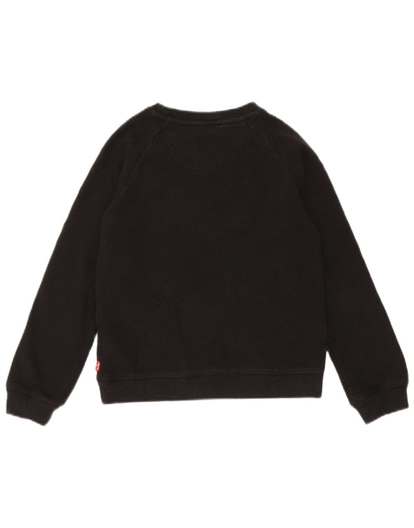 Свитшот с рисунком Levi's для девочек, 7-8 лет, черный, хлопок с животным принтом